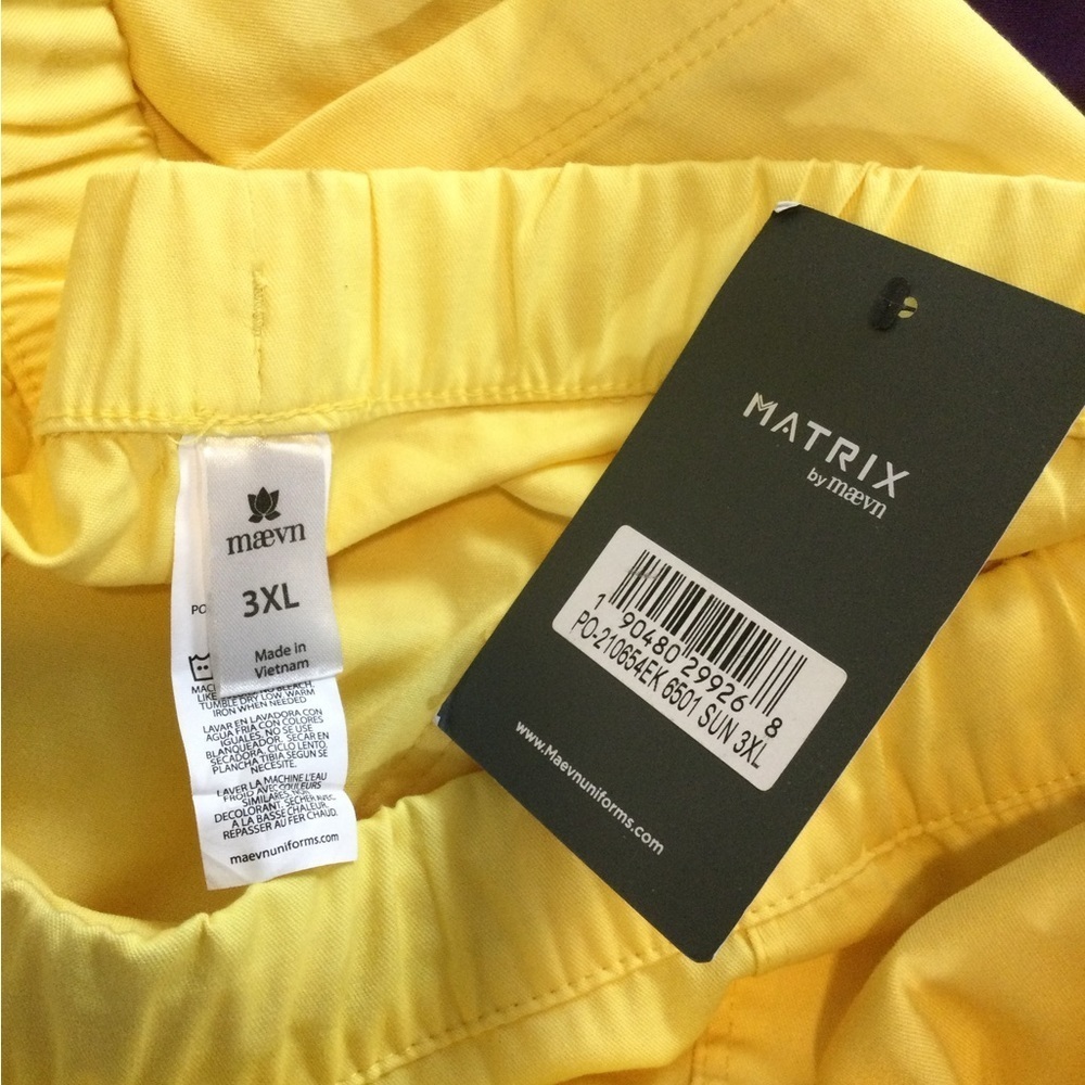 Matrix by Maeven semi jogger scrub trousers sunshine yellow Woman’s 3X - Picture 11 of 13